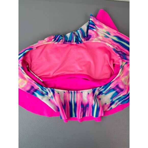 Victoria's Secret PINK tie dye women's‎ XS bandeau bikini top ruffle strapless - Picture 3 of 5